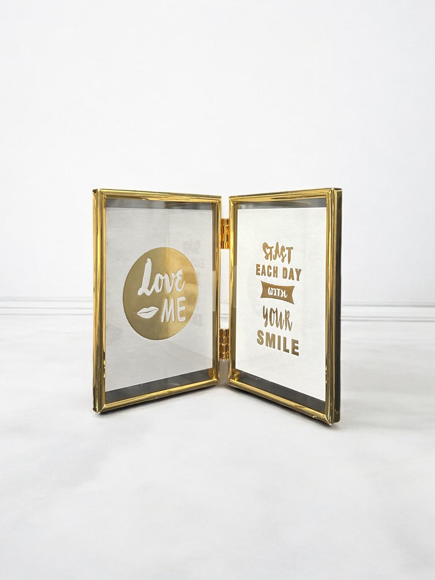 Ramă Foto Argintată Dublă cu Geamuri Duble