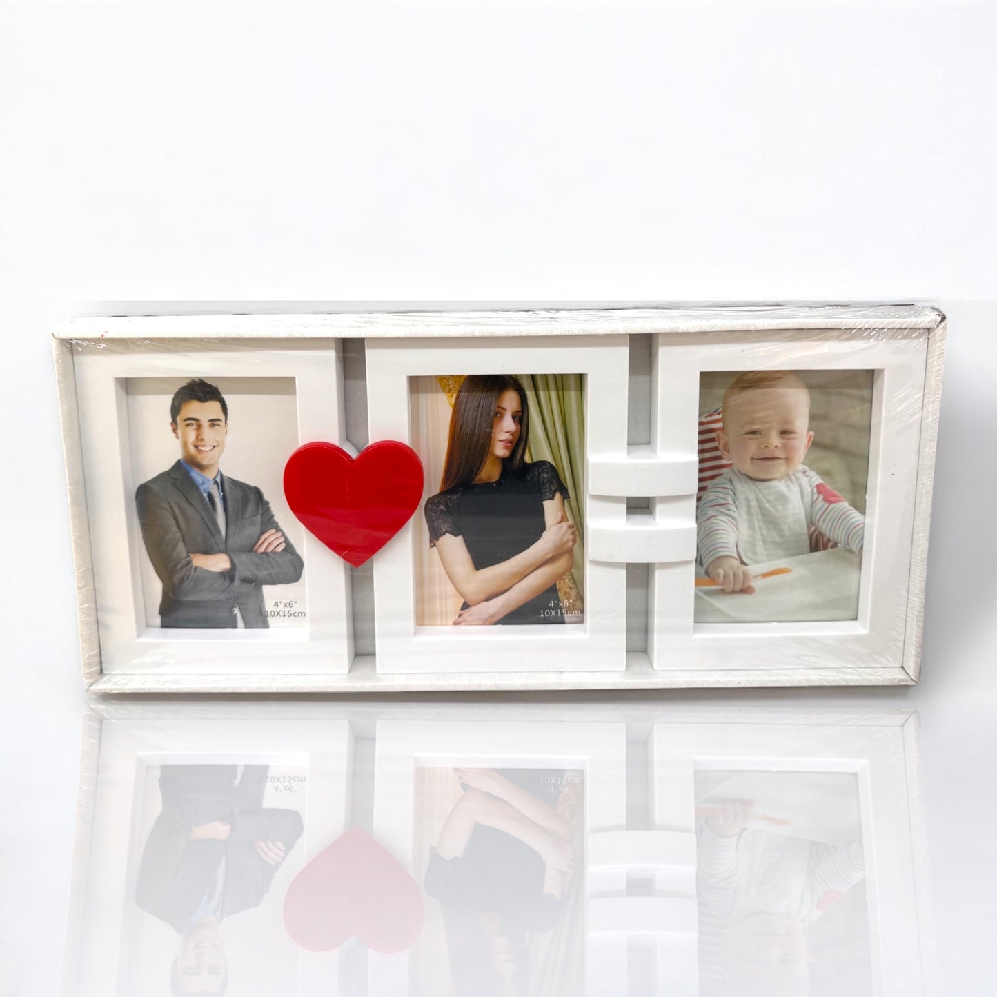 Colaj inimă roşie - 3 Rame Foto 10x15 cm