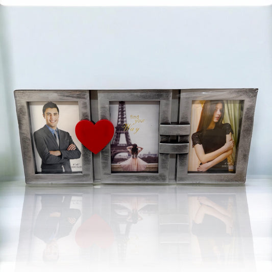 Colaj inimă roşie - 3 Rame Foto 10x15 cm